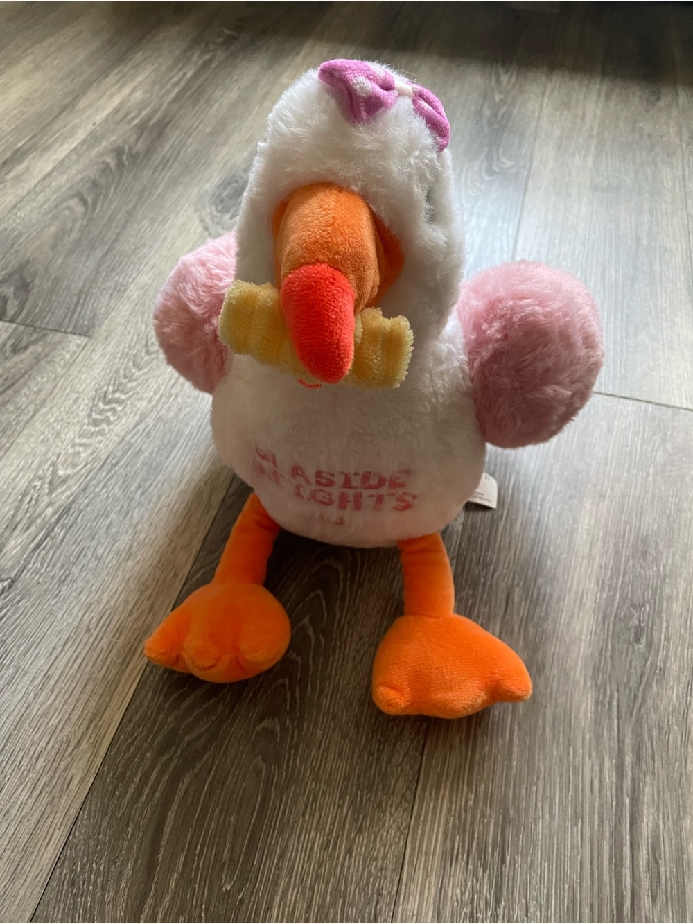 & Other Stories Pink, White and Orange Plush Squeaky Chick Toy